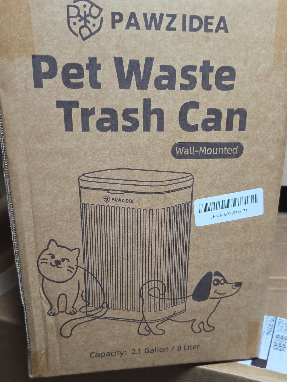 Pawzidea Pet Waste Trash Can - Brown
